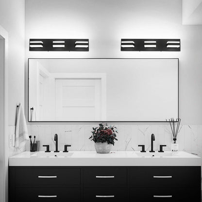 LED Dimmable Black Bathroom Vanity Light Fixtures over Mirror, 3 Lights Bathroom Lighting,Restroom Light,Modern Vanity Lights for Bathroom Bath Lights