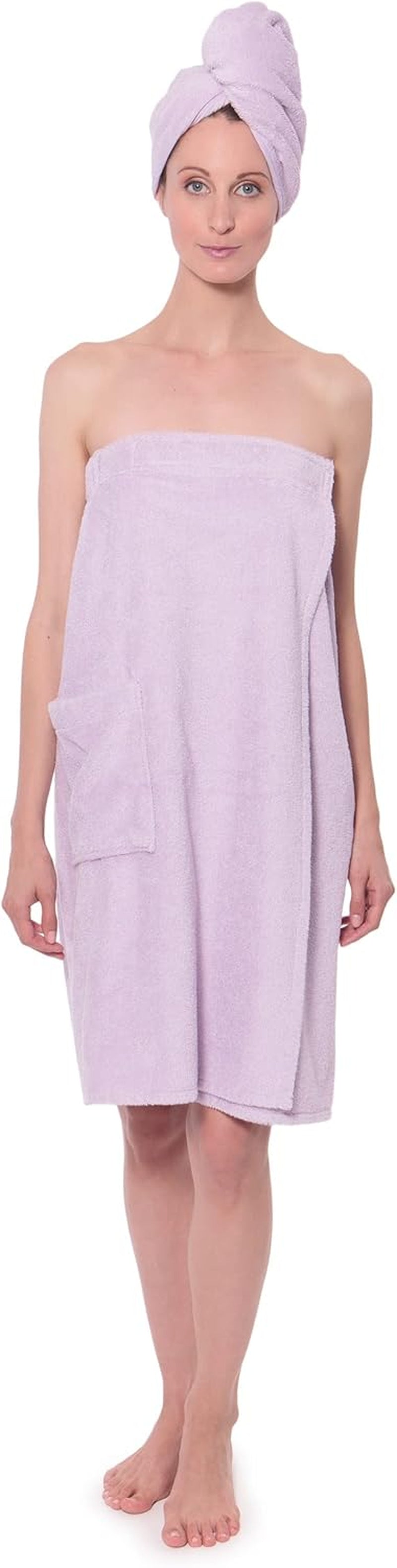 Women'S Towel Wrap - Viscose from Bamboo Spa Wrap Set by Texere (Large/X-Large, Lavender Fog)