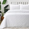 Geometric Modern Zig Zag Stitch Solid White 100% Cotton Quilt Bedding Set, Coverlet, Bedspread Lightweight for All Season (Chevron, King - 3 Piece)