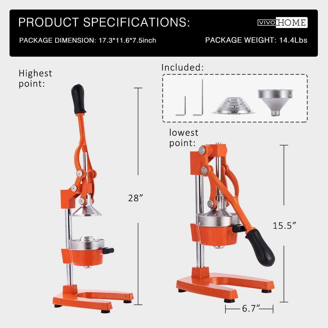 Heavy Duty Commercial Manual Hand Press Citrus Orange Lemon Juicer Squeezer Machine