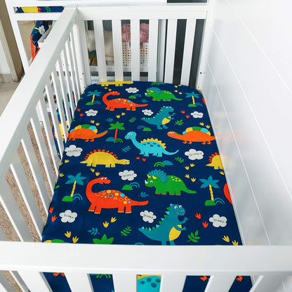 Crib Sheets for Boys Fitted Crib Sheet Baby Sheet for Standard Crib and Toddler Mattresses Nursery Bedding Sheet Crib Mattress Sheets for Boys and Girls1 Pack Dinosaur Toddler Sheet