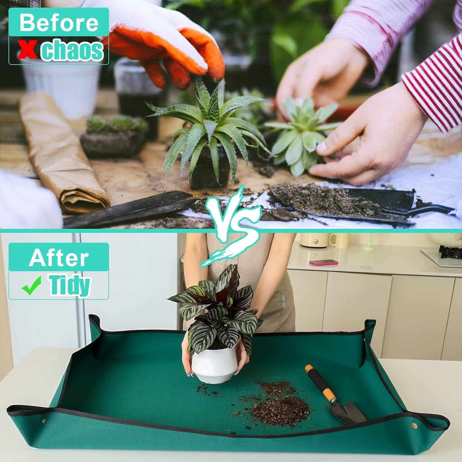 Oxford Fabric Plant Repotting Mat Waterproof Transplanting Mat Indoor Succulent Potting Mat Portable Gardening Mat