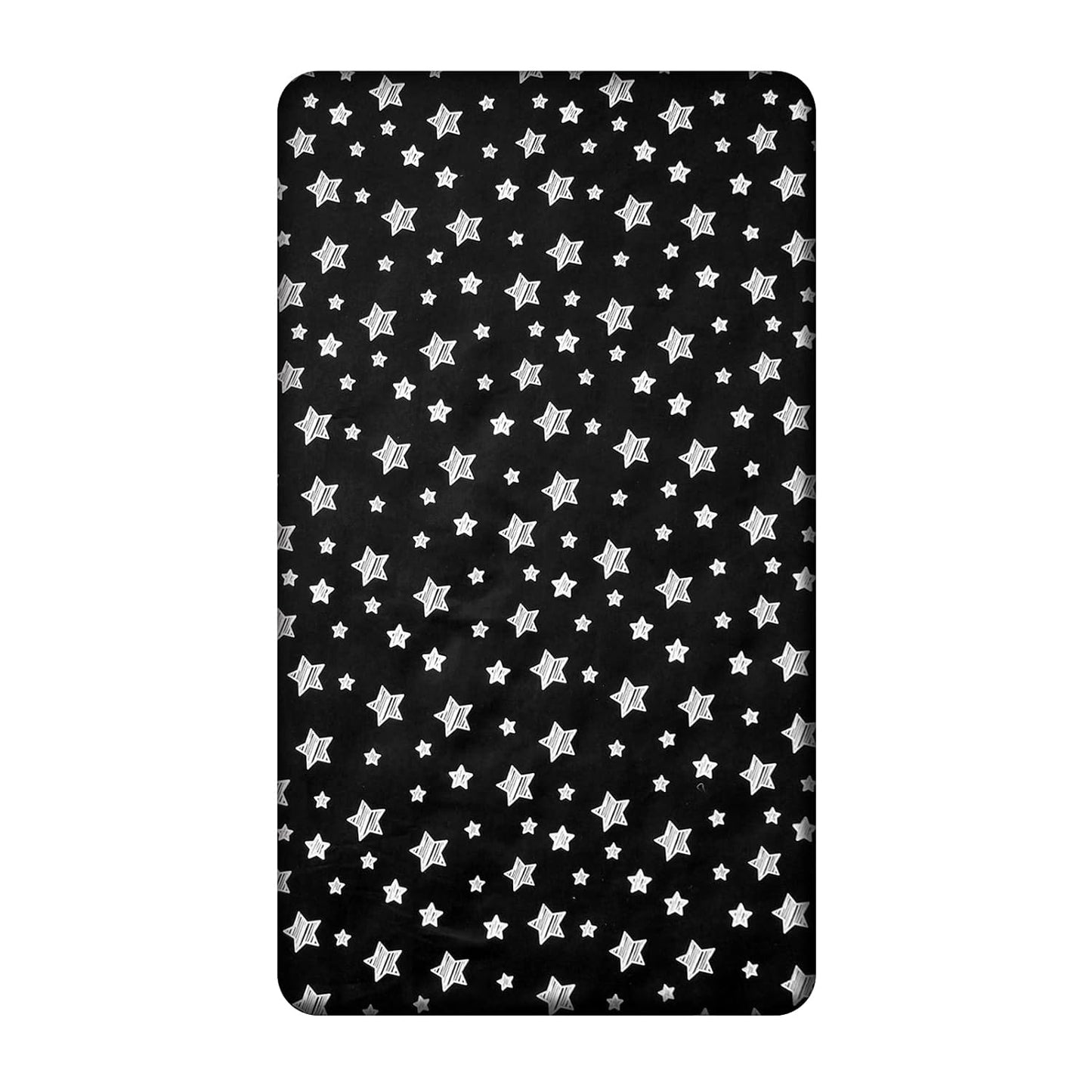 Baby Crib Sheets, Crib Sheets for Boys Girls, Baby Crib Fitted Sheet Snug Fit for Crib Mattress, Silky Soft Microfiber 52'' X 28'' Crib Sheet Fits Standard Size Crib, Black Star