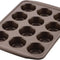 Nonstick Bakeware 12-Cup Muffin Tin, Brown, Steel