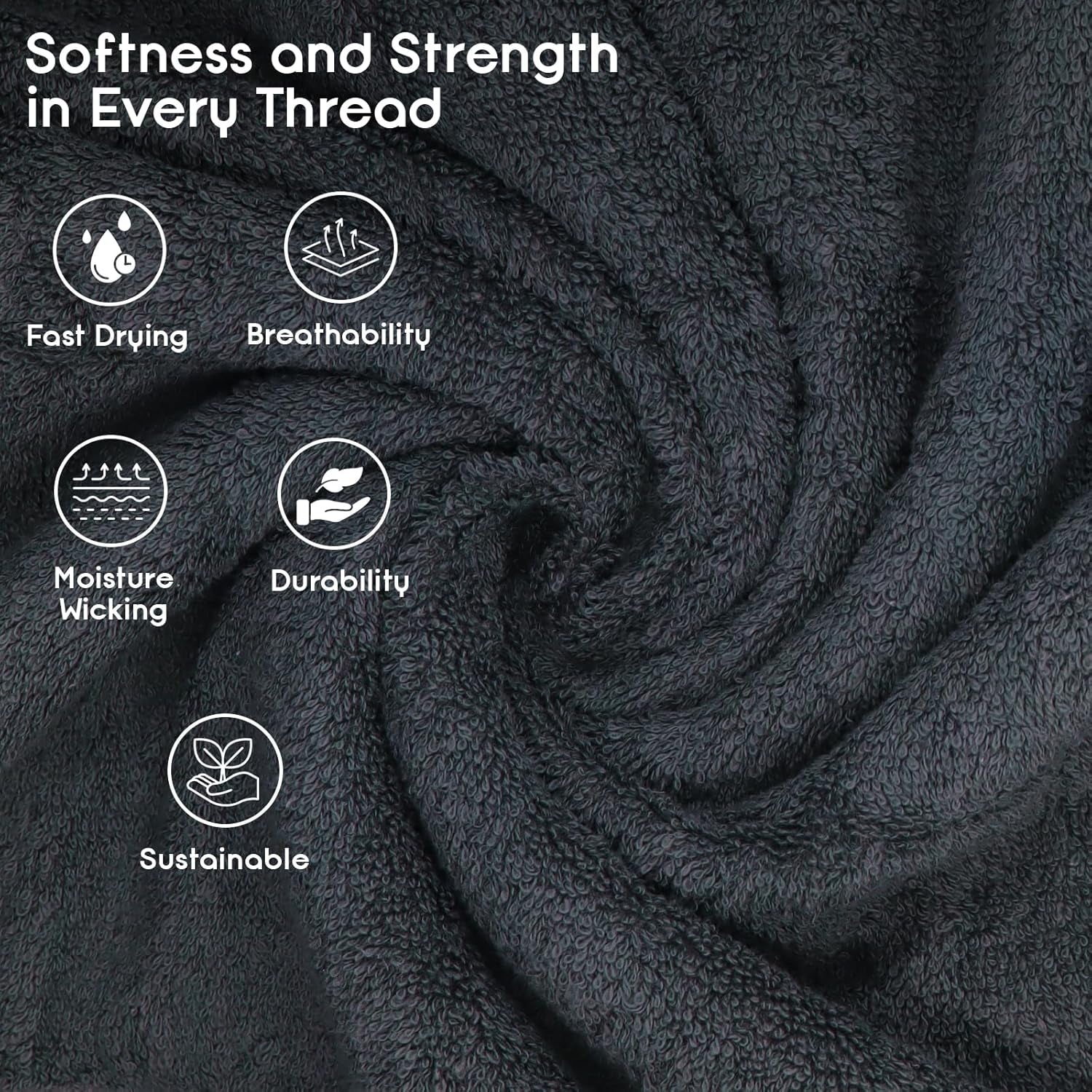 Towels 4-Piece Large Premium Bath Towels Set - Suitable for Sensitive Skin & Daily Use - Soft, Quick Drying & Highly Absorbent Towels for Bathroom, Gym, Hotel & Spa - 30" X 52"-Grey